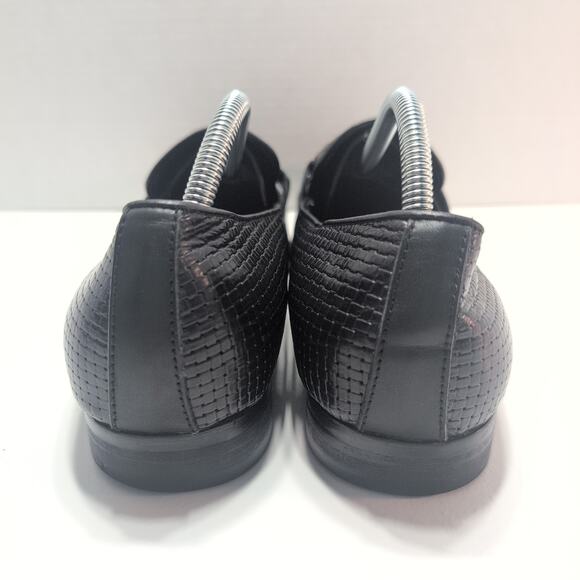Zara Made In Italy Woven Leather Dress Loafers Black Men\'s 9.5 main image 6